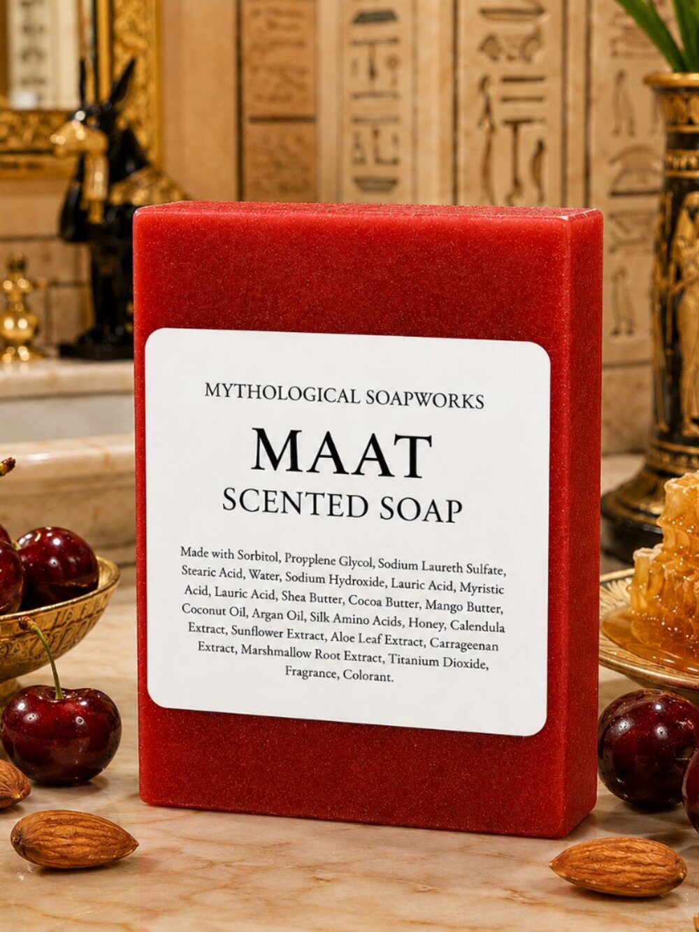 MAAT Cherry, Almond, & Honey Scented Artisan Soap.